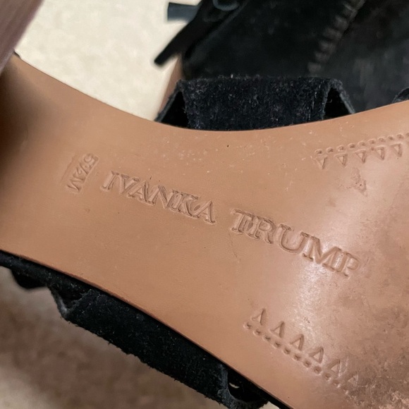 Ivanka Trump Black Bohemian Block Heels - Picture 4 of 4